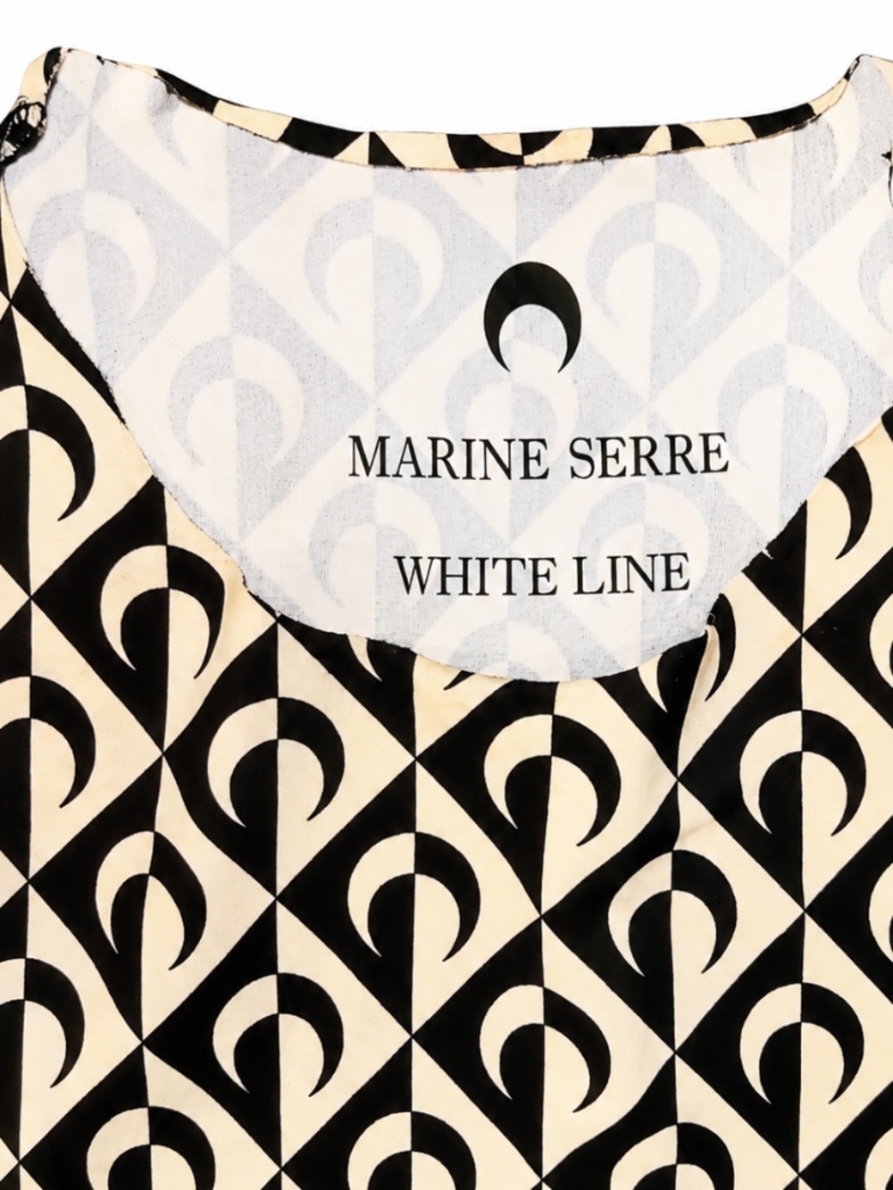 Marine Serre Moonogram Sleeveless Top Black & Cream - Picture 3 of 5